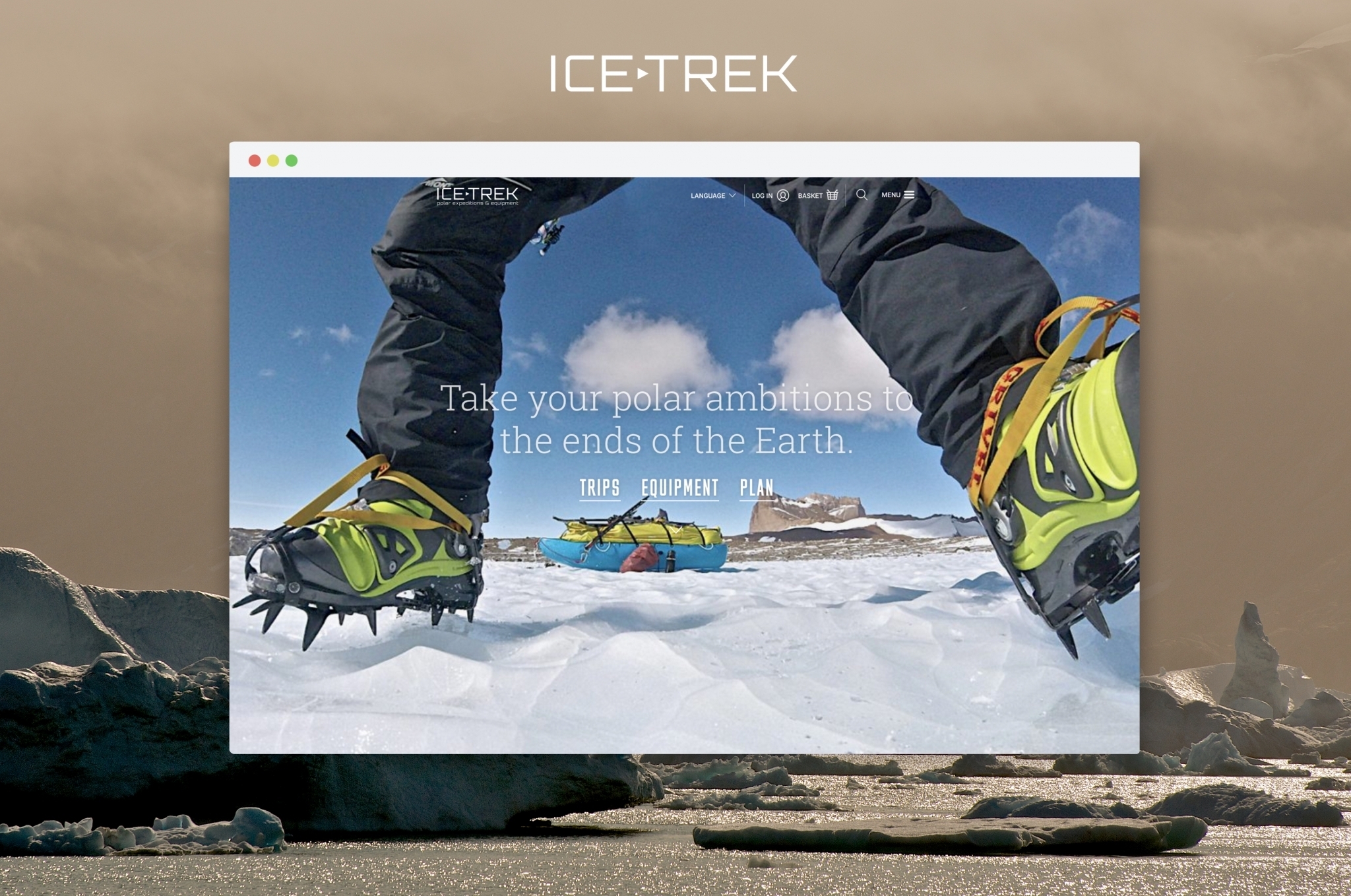 Icetrek Website Mockup On Background V1